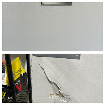 Wall damage before drywall repair - New Braunfels, TX