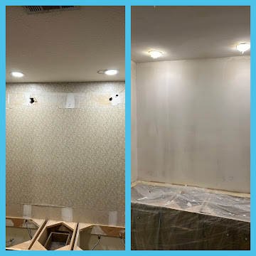 Bathroom wall texture damage before repair - New Braunfels, TX